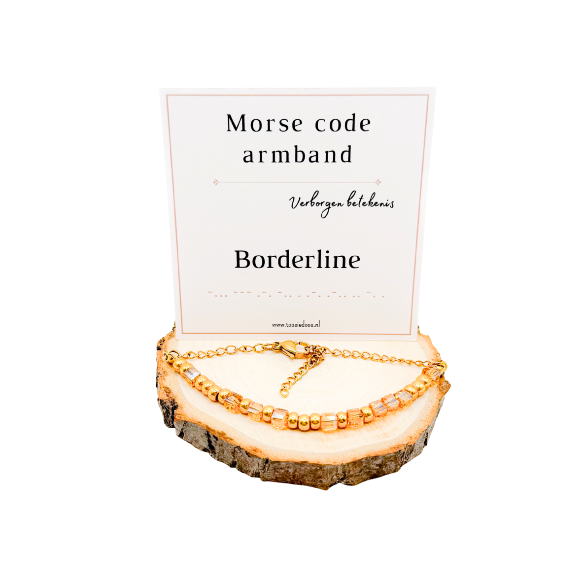 Borderline morsecode armband (goud)