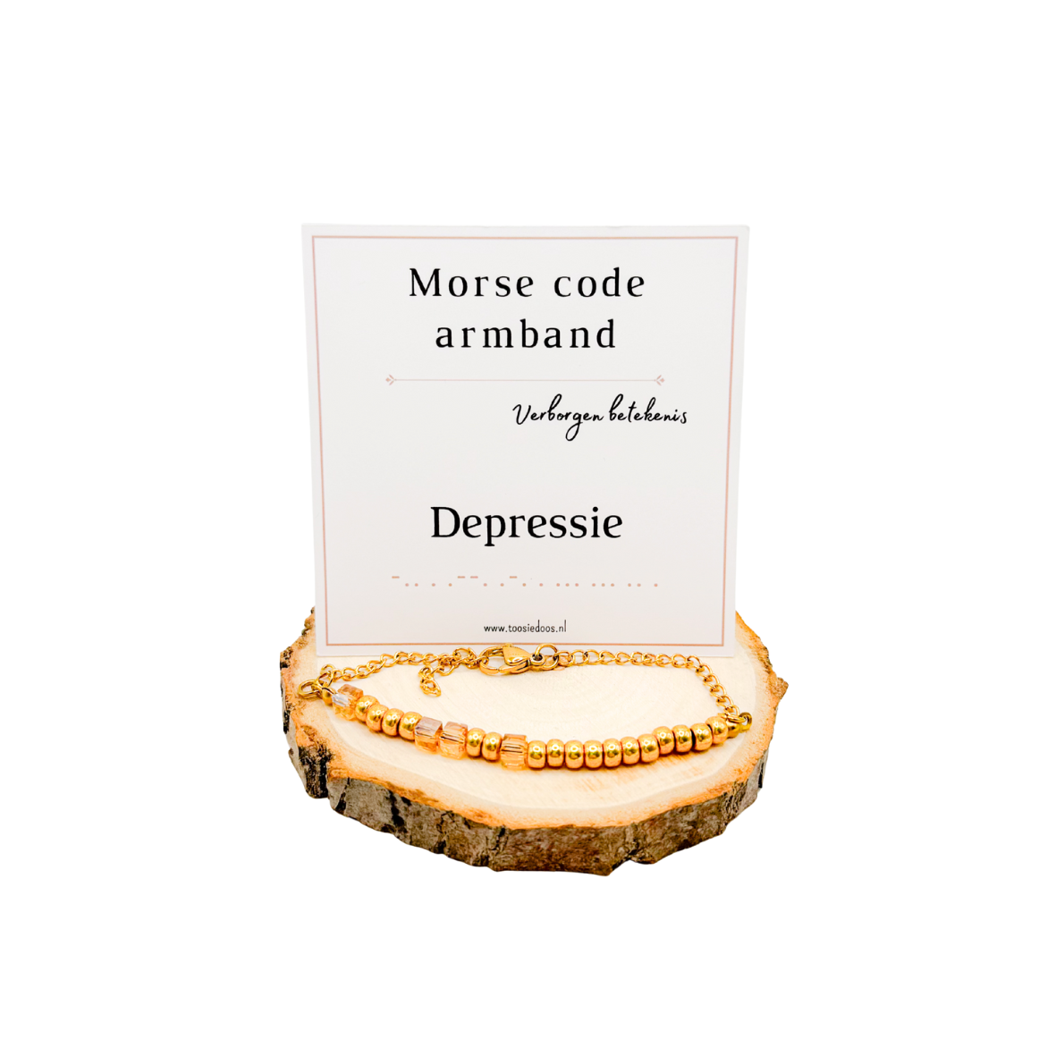 Depressie morsecode armband (goud)