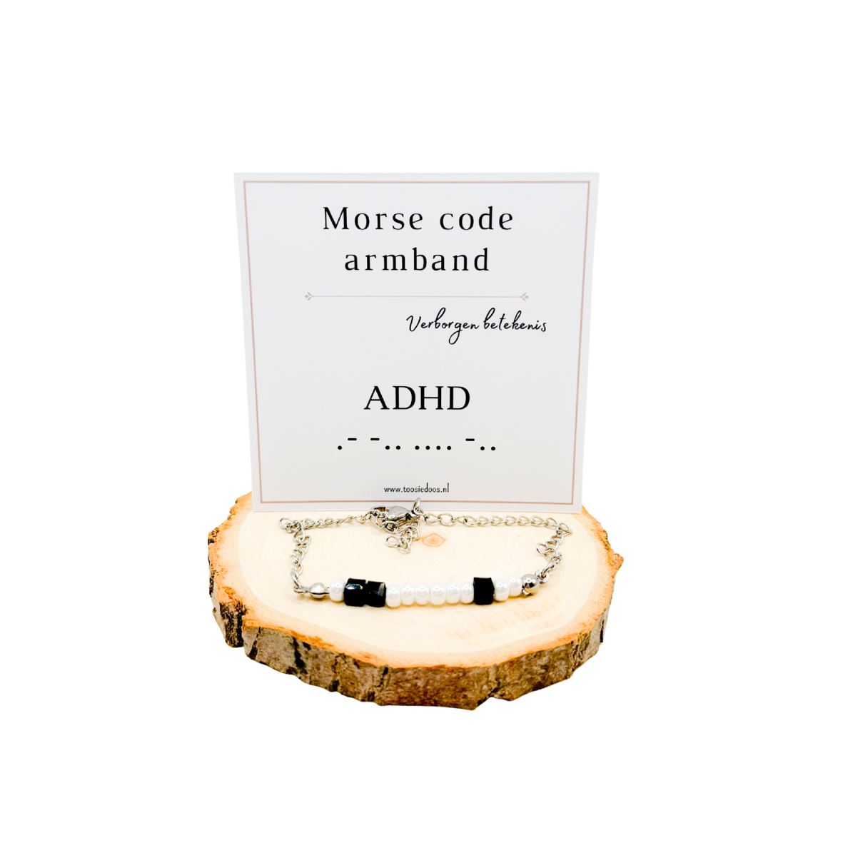 ADHD morsecode armband (zilver)