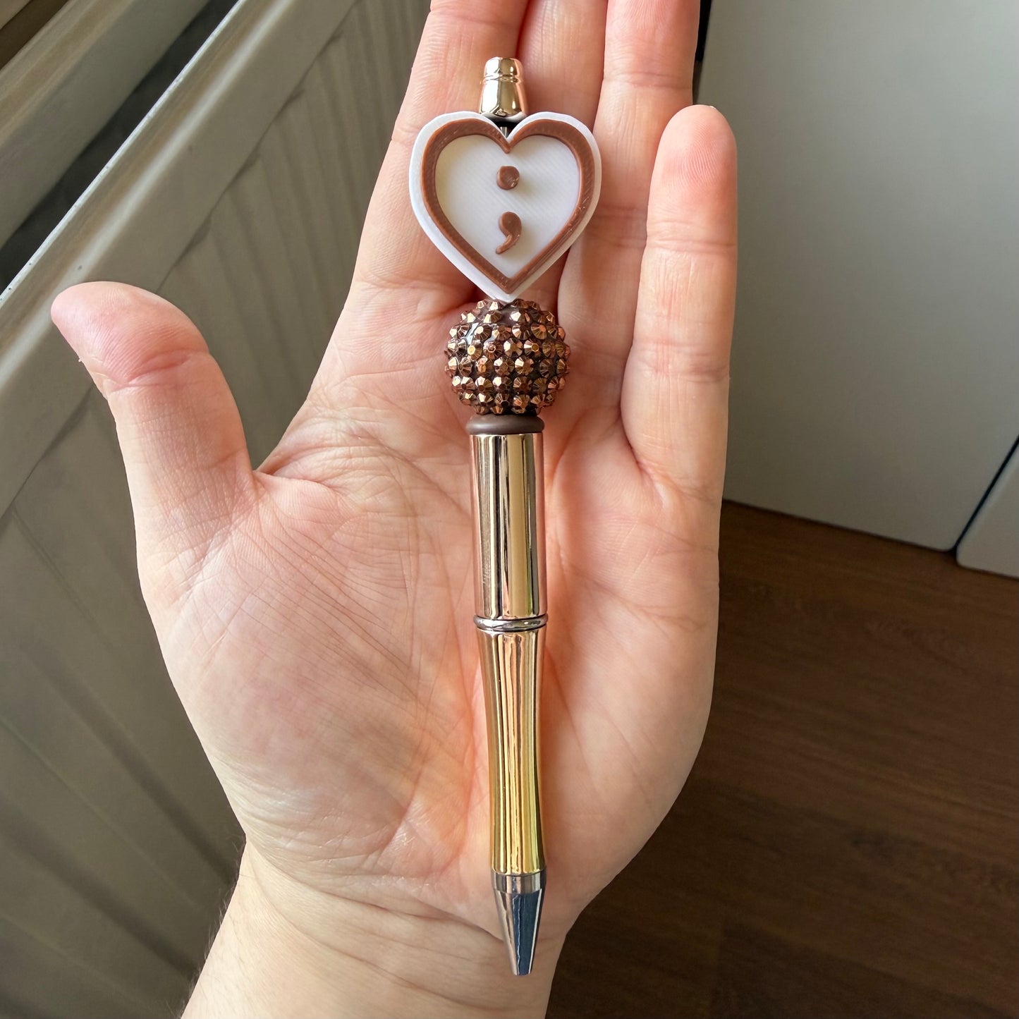 Goud/bruin pen- Semicolon