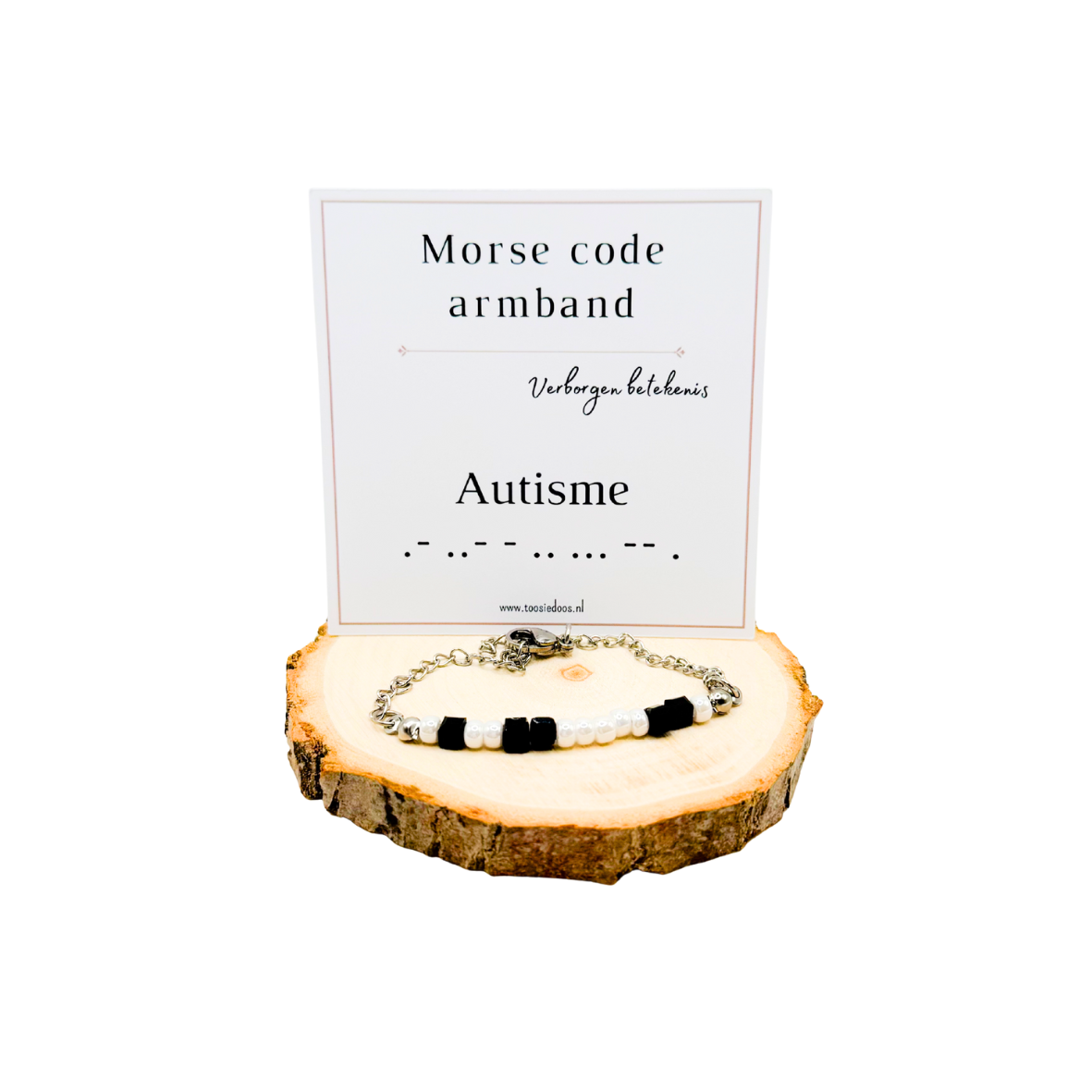 Autisme morsecode armband (zilver)
