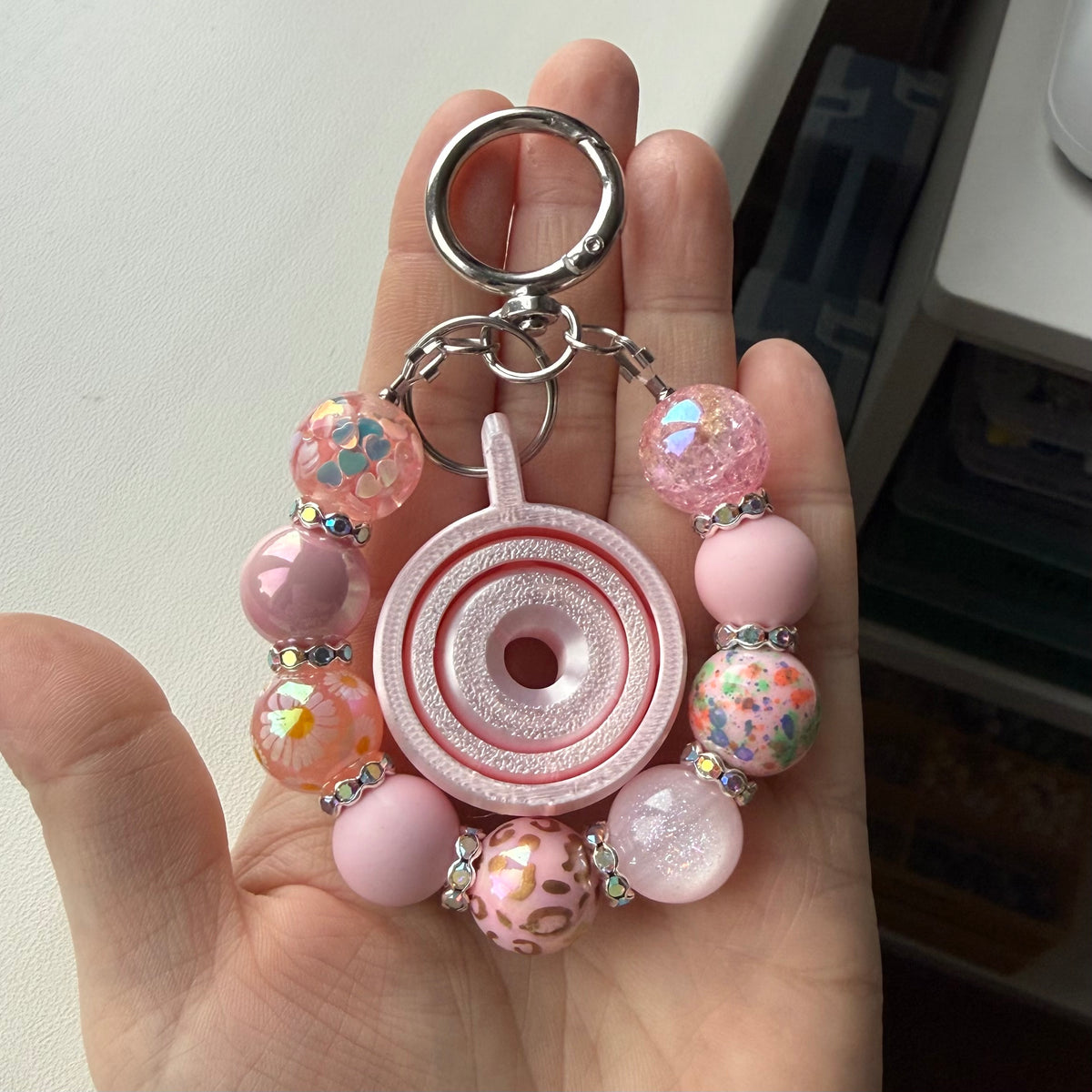 Gyro fidget pearl roze