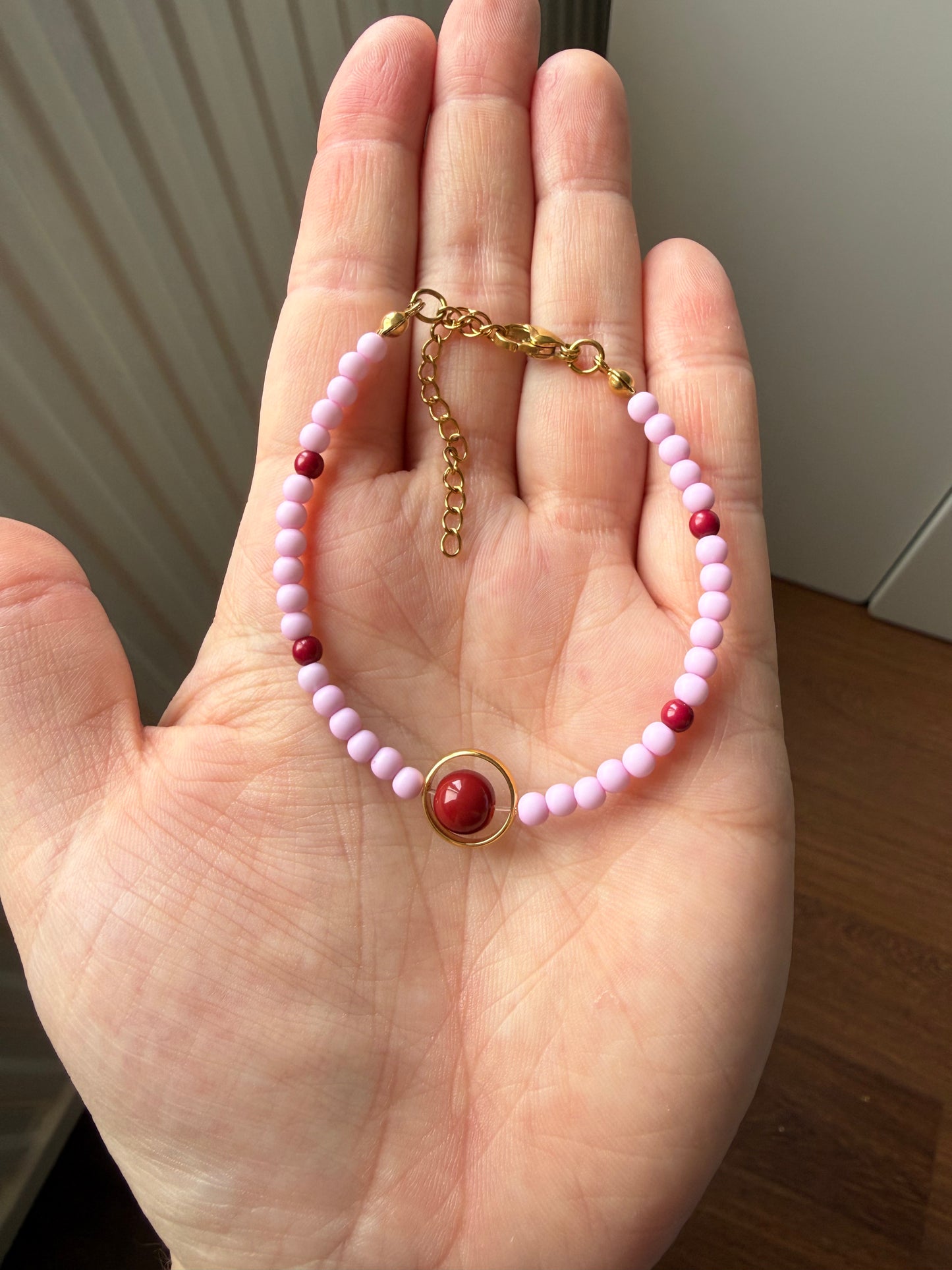 Fidget armband - bordeaux-roze