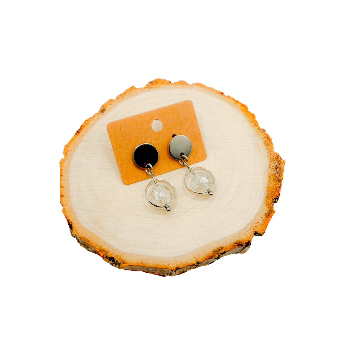 Crackle shine silver (fidget oorbellen)