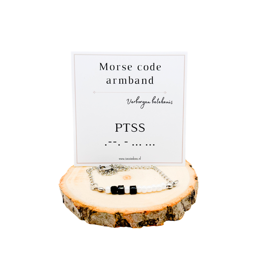 PTSS morse code armband (zilver)