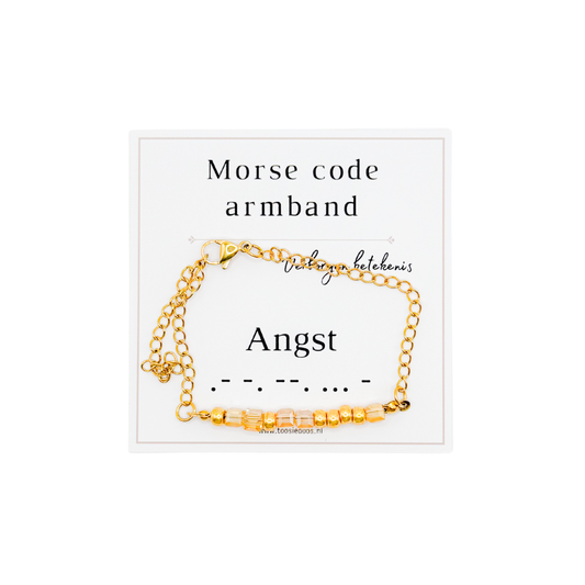 Angst morse code armband (goud)