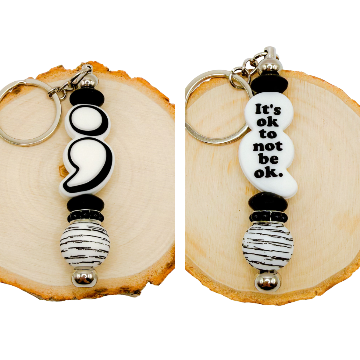 Semicolon, its ok to not be ok - black & white