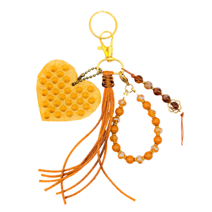 Spikey heart -  golden amber