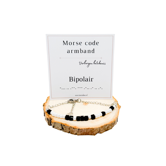 Bipolair morsecode armband (zilver)