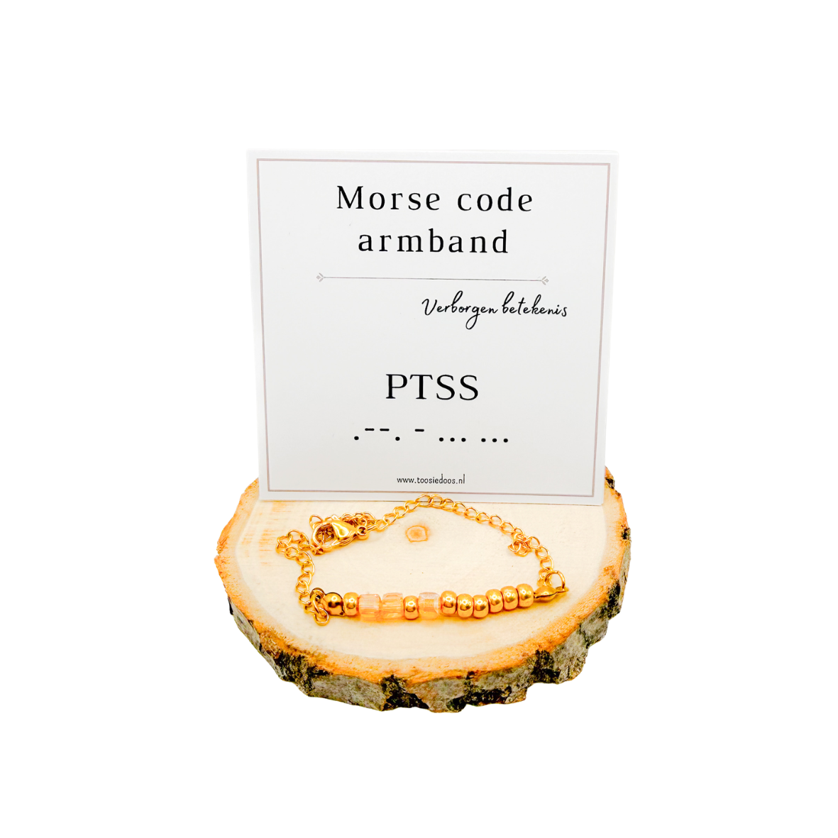 PTSS morse code armband (goud)