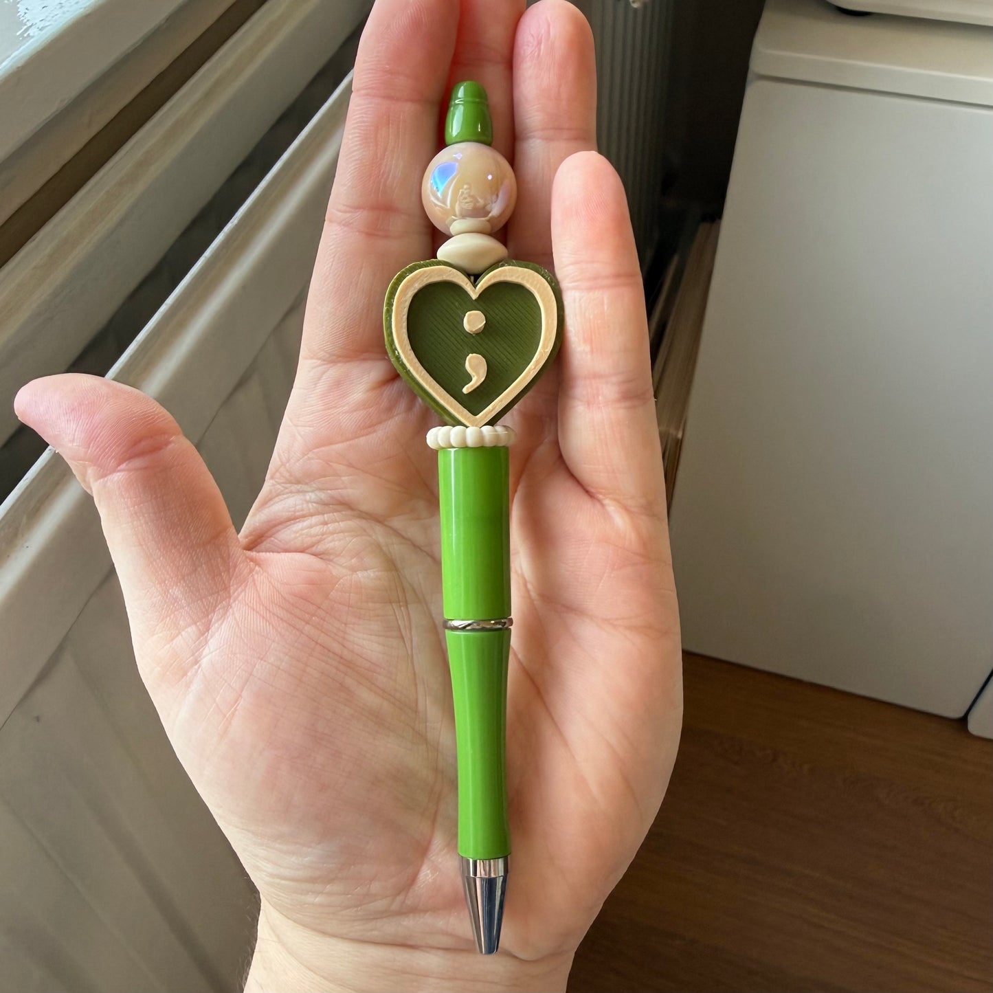 Groen pen- Semicolon