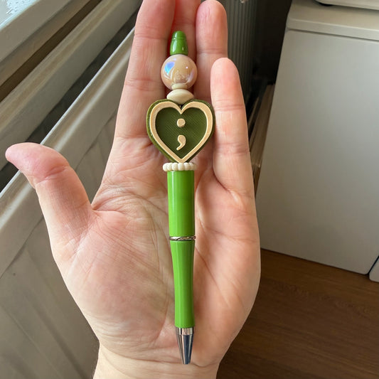 Groen pen- Semicolon