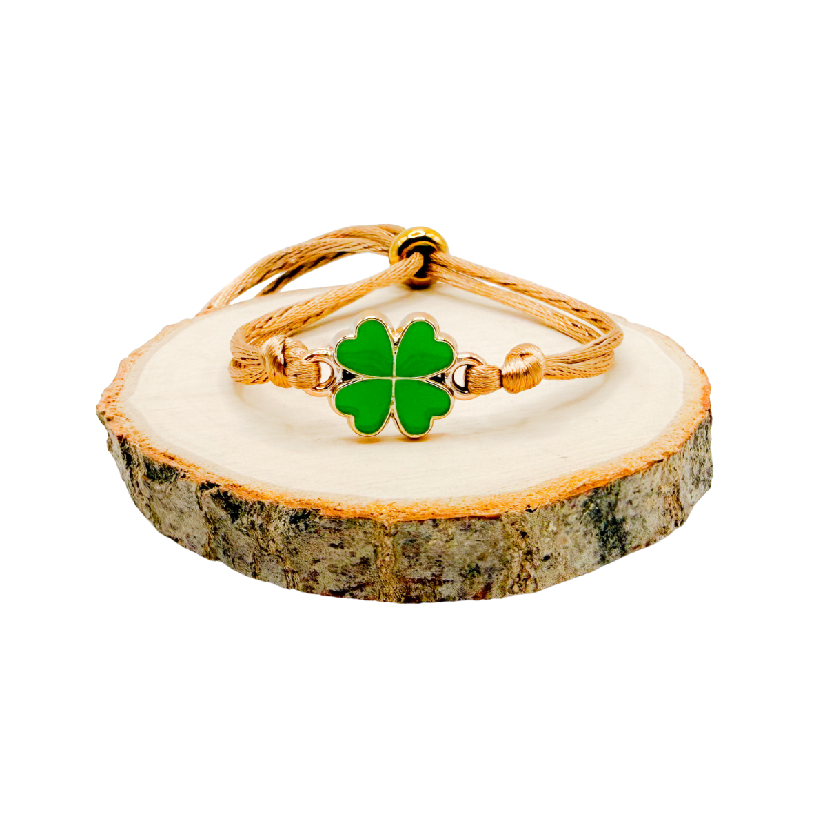 Klavertje vier (goud/groen)