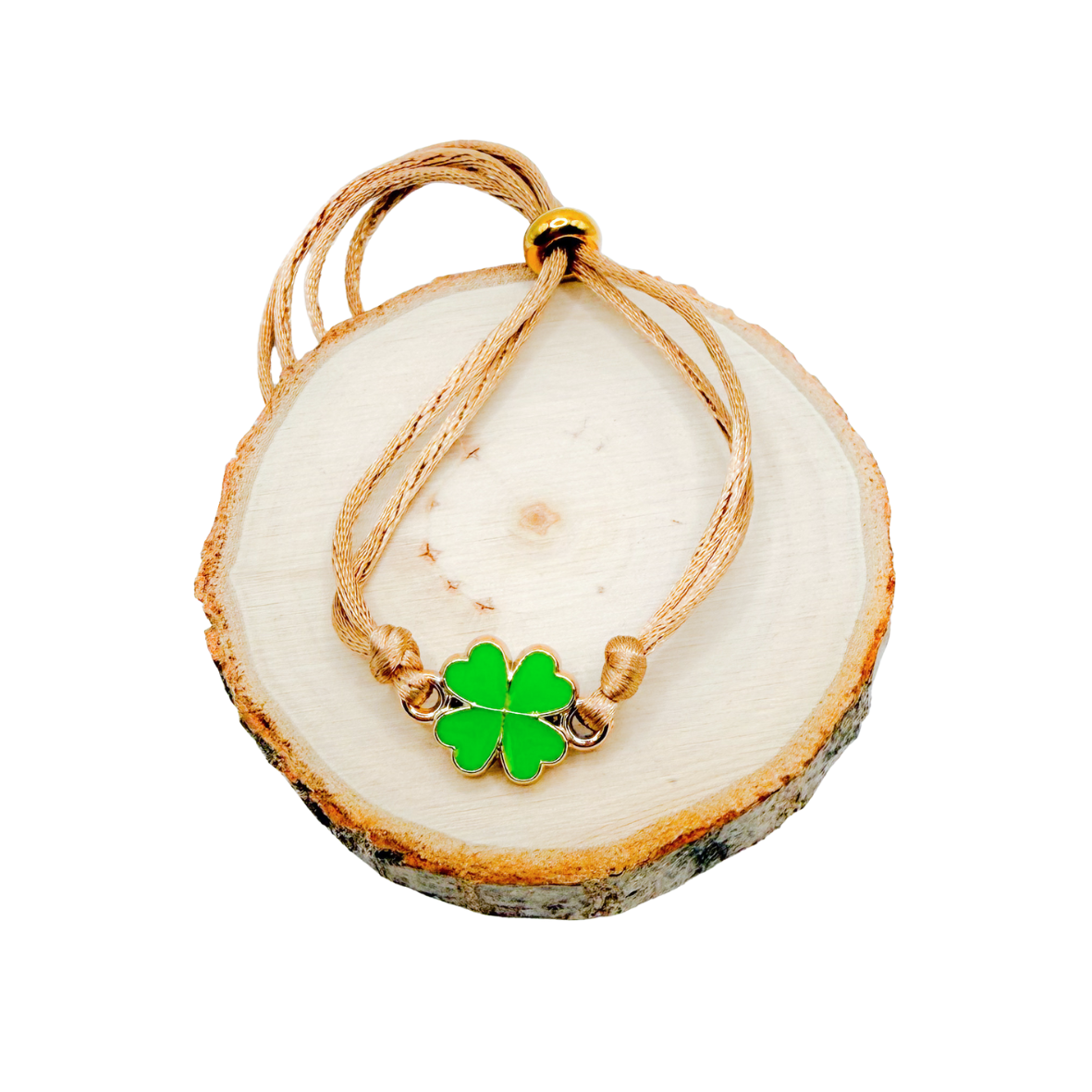 Klavertje vier (goud/groen)