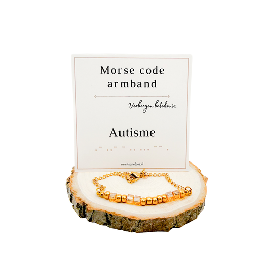 Autisme morsecode armband (goud)