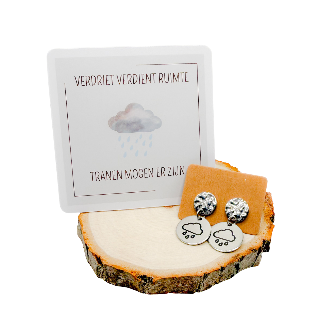 Verdriet verdient ruimte oorbellen (zilver)