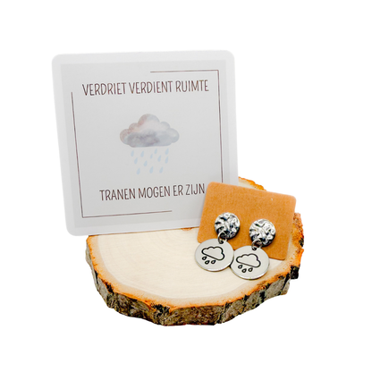 Verdriet verdient ruimte oorbellen (zilver)