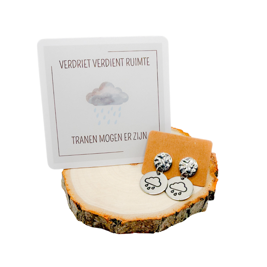 Verdriet verdient ruimte oorbellen (zilver)
