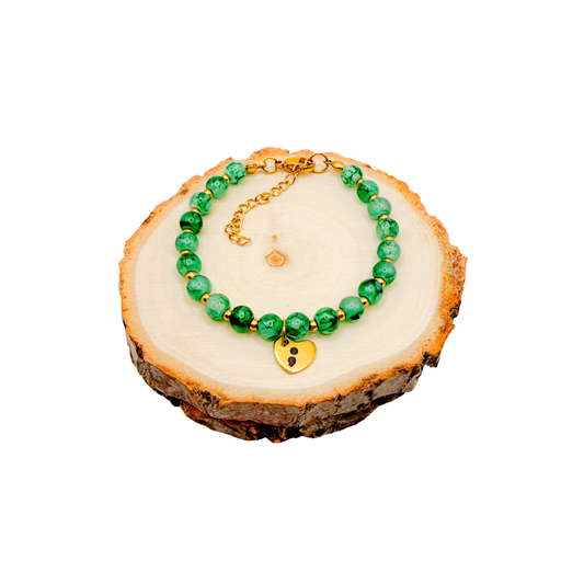 Semicolon ; goud/groen