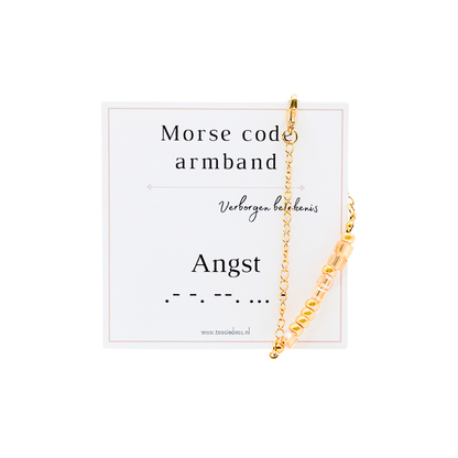 Angst morse code armband (goud)