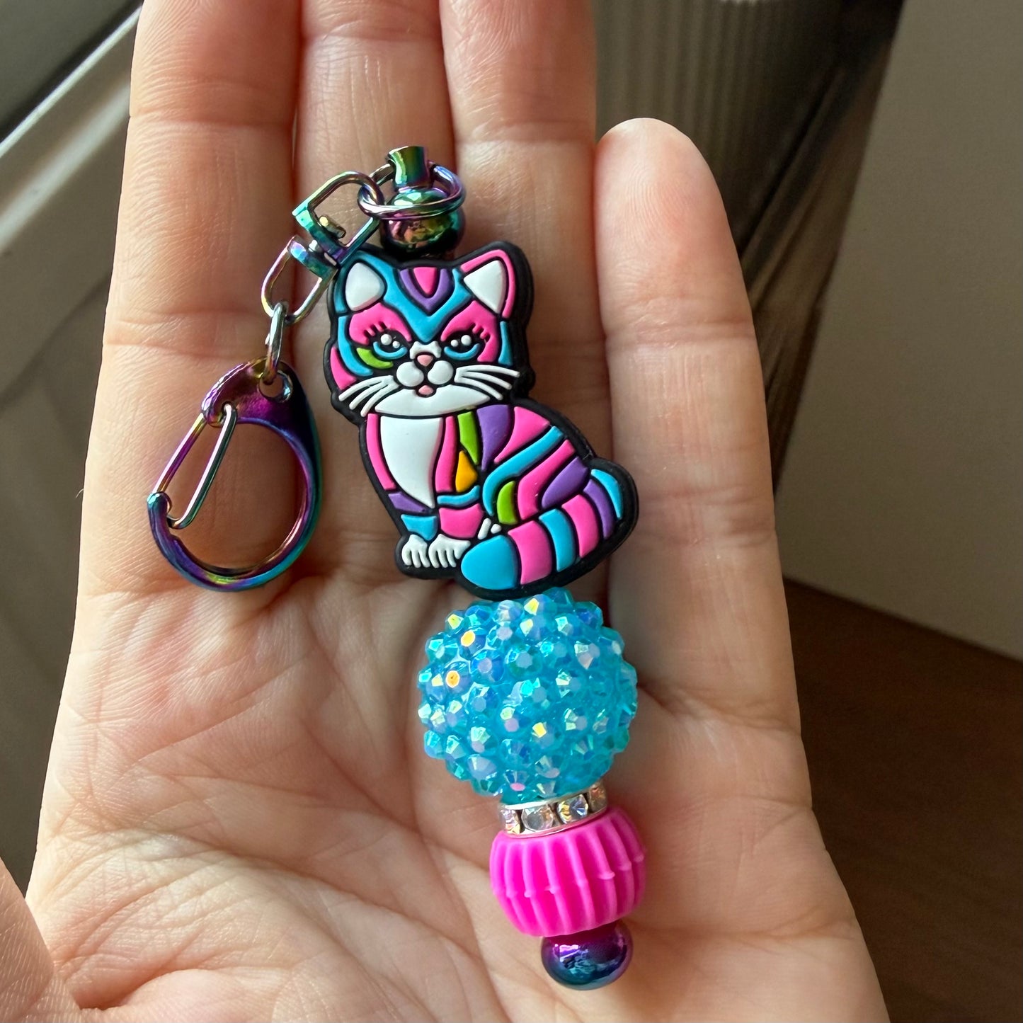 Kat (blauw glitter)