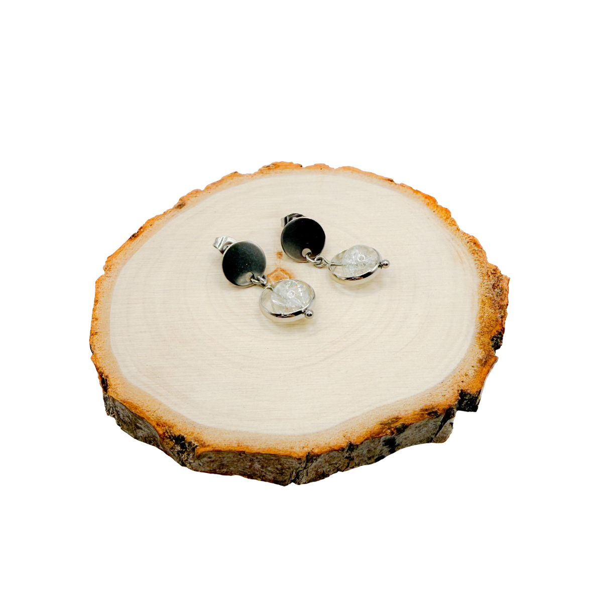 Crackle shine silver (fidget oorbellen)