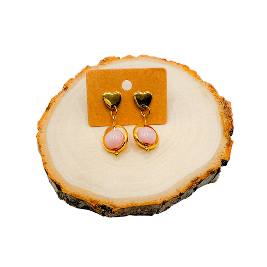 Peach heart (fidget oorbellen)