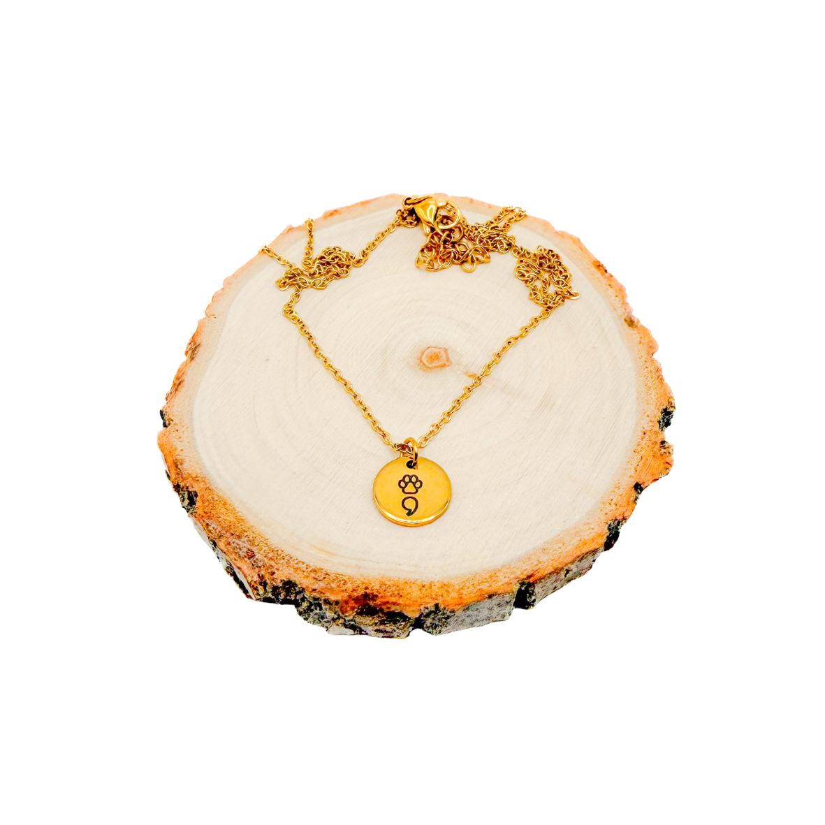 Semicolon dierenpoot ketting (goud)