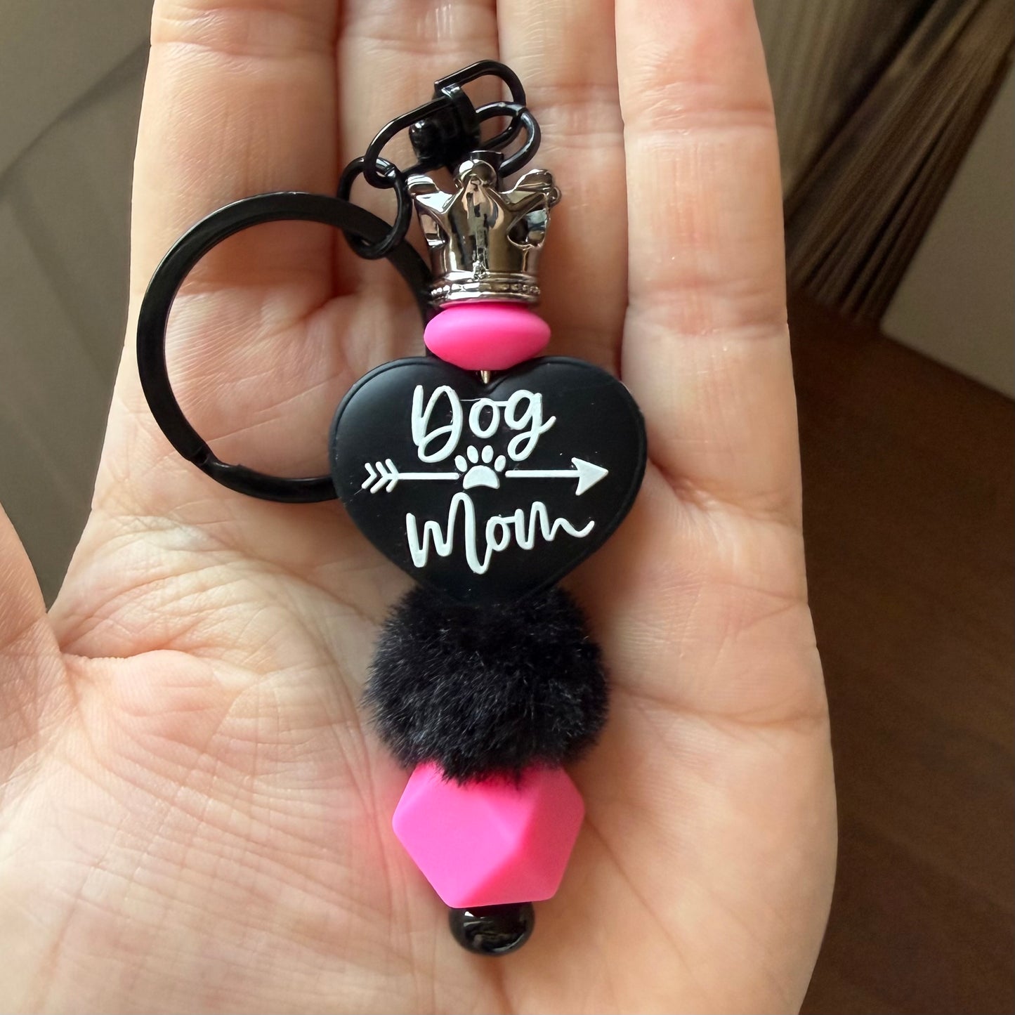 Dog mom (zwart/roze)