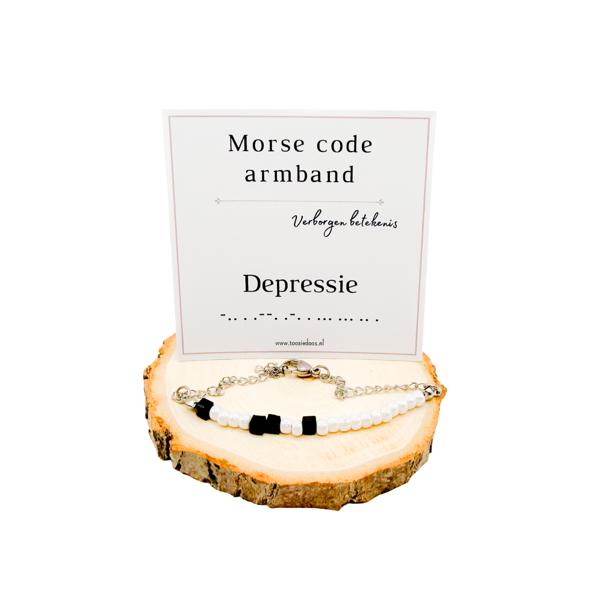 Depressie morsecode armband (zilver)