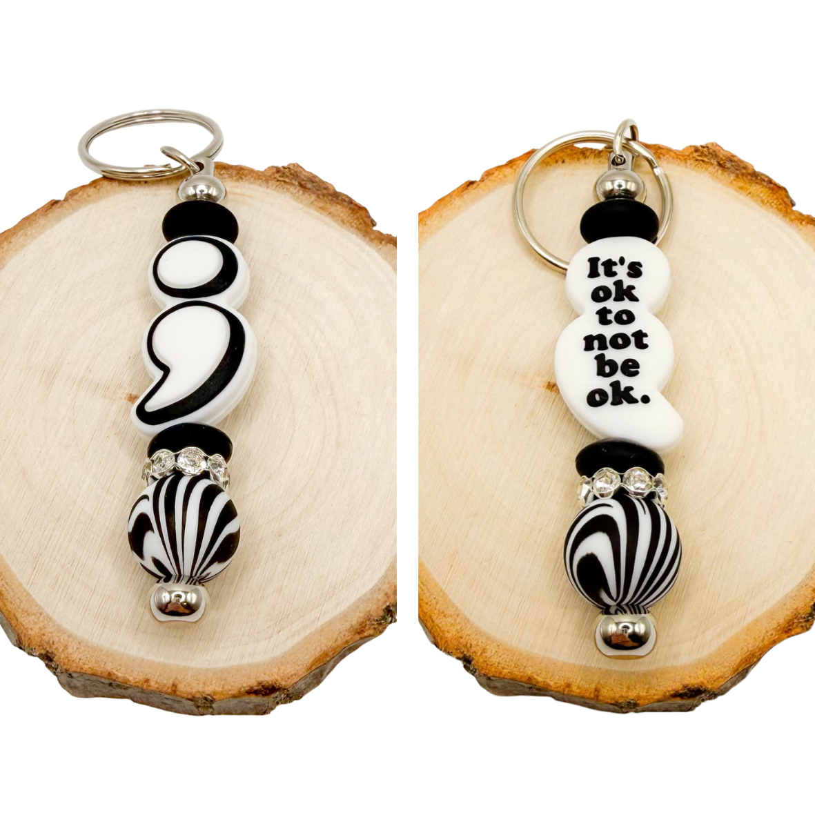 Semicolon, its ok to not be ok - black & white