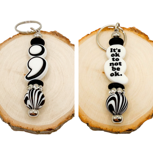 Semicolon, its ok to not be ok - black & white