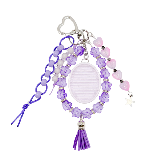 Lila rust - sensory stone sleutel/tassenhanger