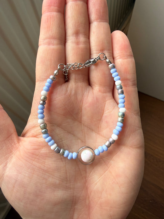 Fidget armband - blauw-opal