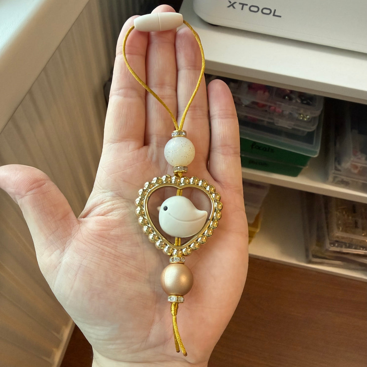 Hanger vogeltje goud