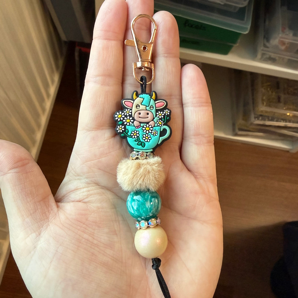 Koetje crème/ turquoise